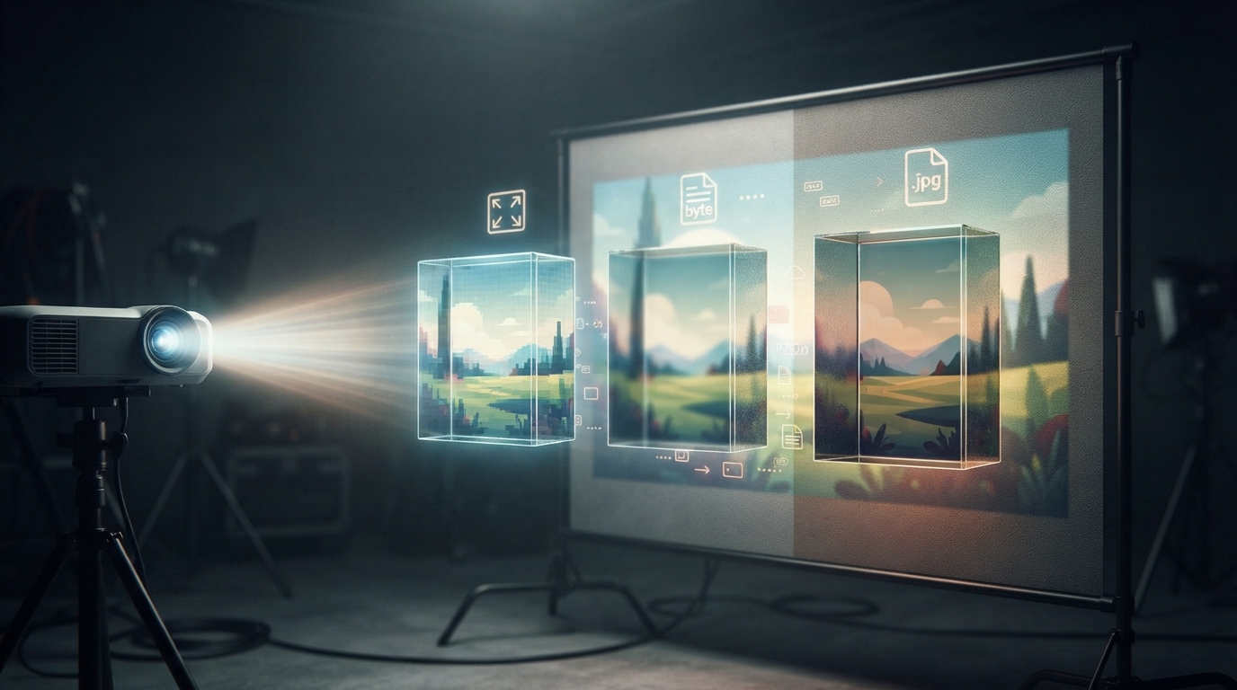 Editorial illustration: Resizing, Compressing, and Converting: How to Choose the Right Image Operation
